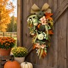 Svndlyn 24 Inch Lighted Fall Teardrop Swag with Timer and