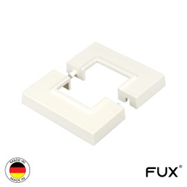 Pack of 2 Single Heating Pipe Rosette for Stand Consoles, Various Sizes, Pipe Cover, Cover Rosettes, Trim, Radiator Rosettes, Plastic, White (Hole: 20 x 20 mm)