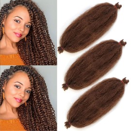 Mscat 30,5 cm, 3 Packungen vorgetrennte, federnde Afro-Twist-Haarverlängerungen für Marley Twist Crochet Braiding Kunsthaarverlängerungen (8 Strähnen/Packung, 30#)