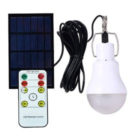 ABZXT Solar Powered Lamp Remote Control Portable Led Bulb Lights Solar Energy Panel Led Lighting for Camp Tent Night Fishing Emergency Lights Flash 350LM(Pack of 1+Remote Control)