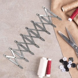 1 Piece Aluminium Sewing Gauge Sewing Expandable Sewing Gauge Metal Button Locator Adjustable Length Multifunctional Anti-Rust DIY Curtain Accessories for Household