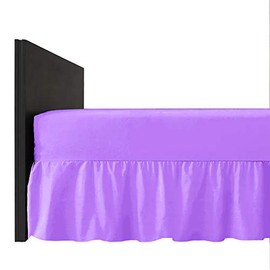Mfabrics Poly-Cotton Extra Deep Fitted Valance Sheet - Easy Care, Machine Washable - Available in 20 Colours - 40cm Frilled - Single Double King Super King Pillowcase Pair (Lilac, King)