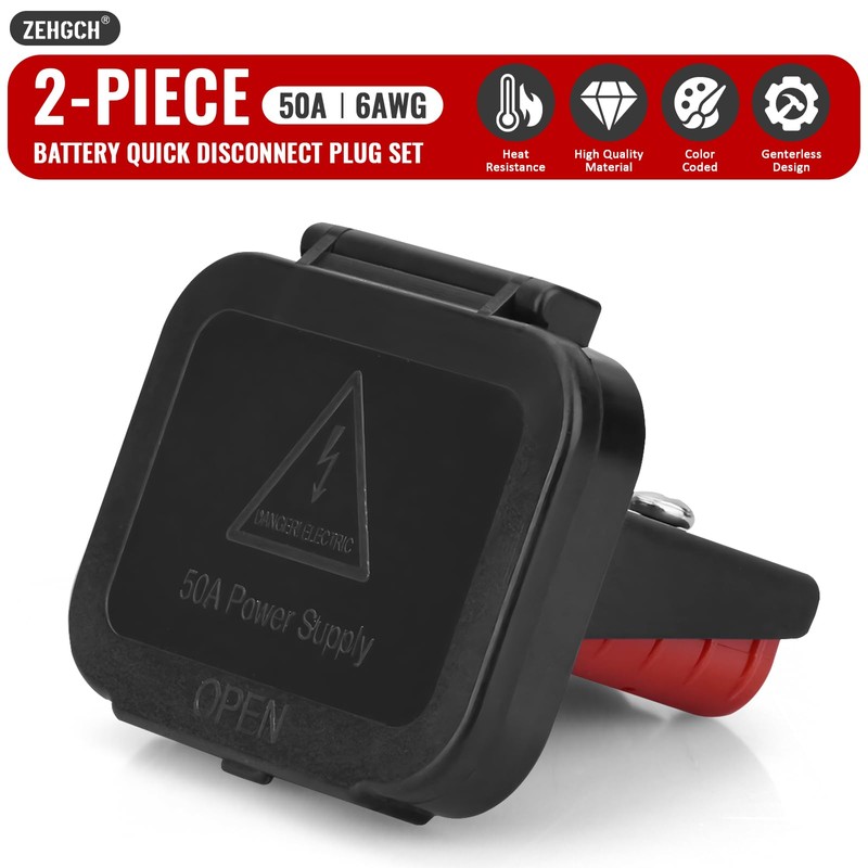 ZEHGCH 2PCS 12-36V Battery Quick Connect/Disconnect Electrical Connector Plug Kit
