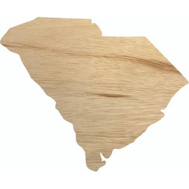 South Carolina Wooden State 2" Cutout, Unfinished Real Wood State Shape, Craft