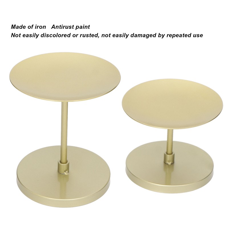 Gold Pillar Candle Holder Double Sided Use Rust Prevention Iron