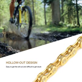 QANYEGN 11 Speed Bike Chains, 116 Links Ultralight Hollow Out Chain, Bike Chain Single Speed for Fixed Gear Road Bikes