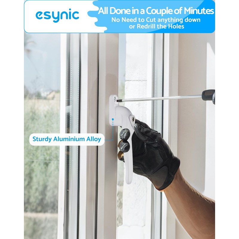 eSynic 2PCS Window Handles for UPVC Windows Left Right 40mm