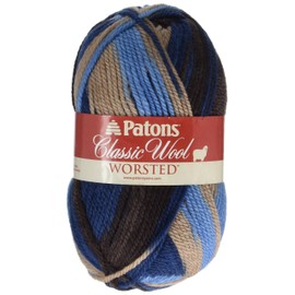 Patons Classic Wool Yarn, 3.5oz, Gauge 4 Medium, 100% Wool Wedgewood - For Crochet, Knitting & Crafting