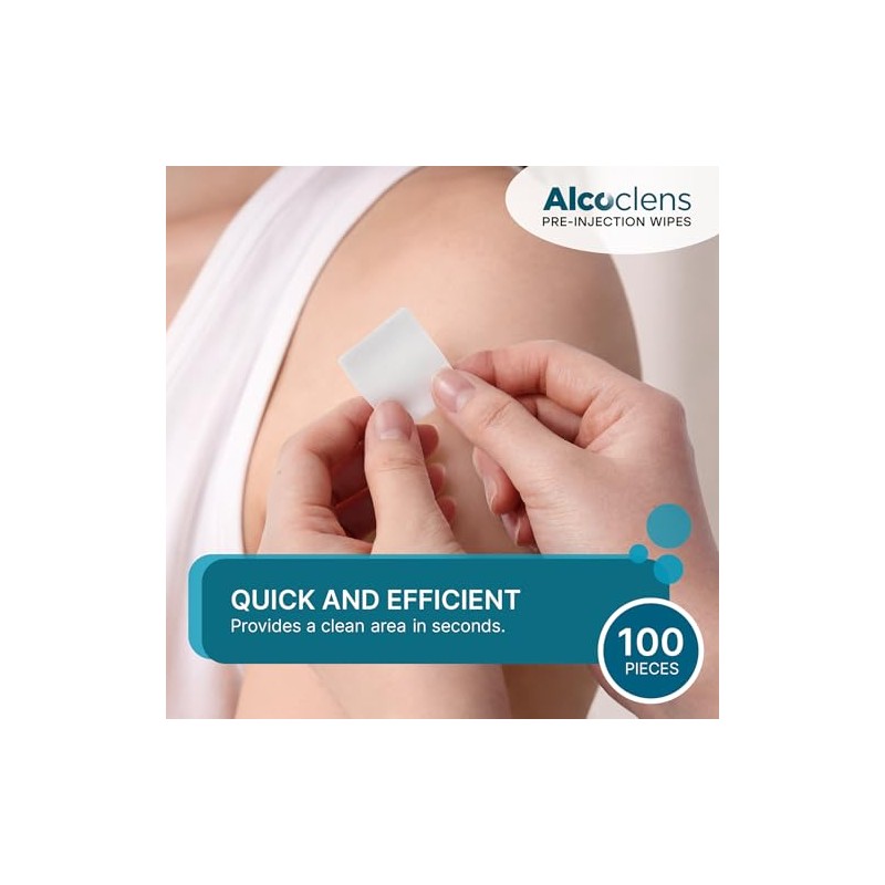 Pre-Injection Alcohol Wipes/Swabs Box of 100 Sachets