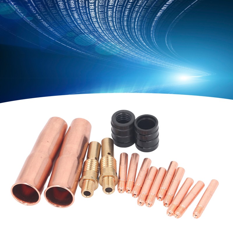 16Pcs MIG Welding Gun Accessory Kit Tip Nozzle Diffuser Adapter