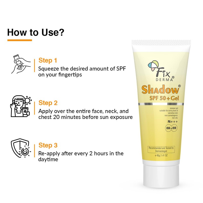 Fixderma Shadow SPF 50 Gel for Oily Skin, Sunscreen for
