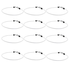 HARSKIYER 18 Inch Small Bungee Cords with Hooks, 12 Pack White Rubber Bungee Cord with Black Hooks Elastic Bungee Straps for Outdoor, Camping, Bike, Car, Tents