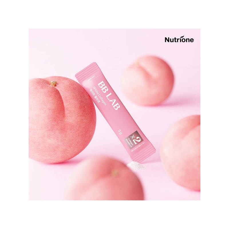 NutriOne [비비랩] 화이트 콜라겐 1통(1개월분) 저분자/콜라겐더블업/복숭아맛/화잘먹 [BeBeLab] White Collagen 1