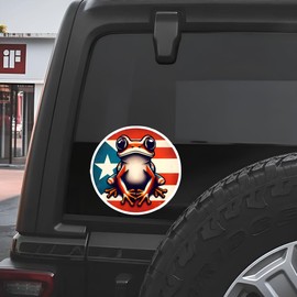Patriotic Frog Car Sticker, American Flag Design, 2 Pack, Waterproof Vinyl Decal for Cars, Trucks, Windows#d026