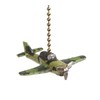 Clementine Designs Fighter Plane Ceiling Fan Light Dimensional Pull Resin Green
