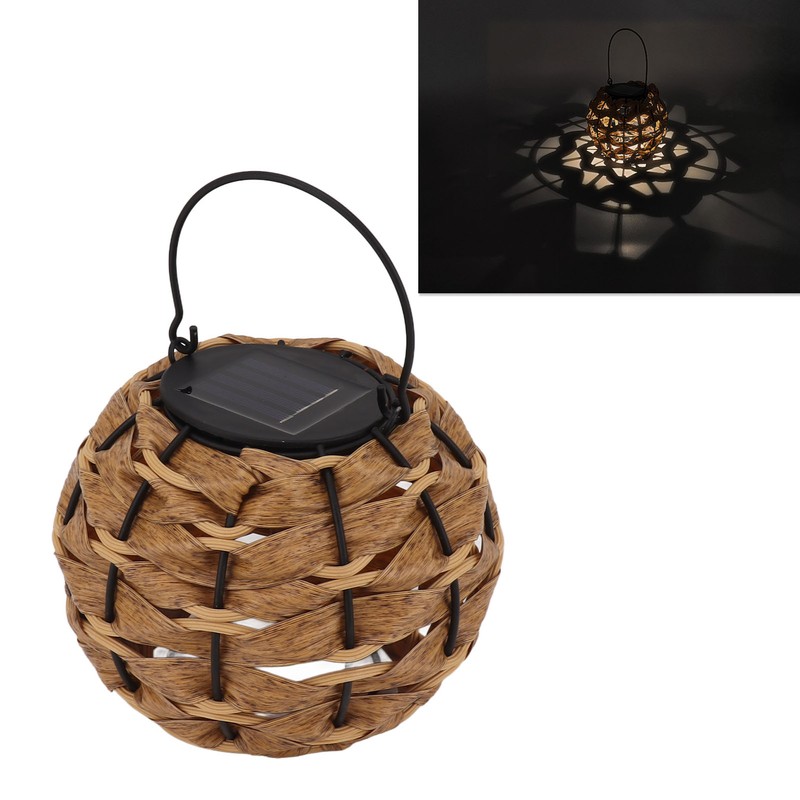 Outdoor Solar Lantern LED Waterproof Hollowed Rattan Ball Solar Hanging