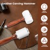 UKQRRTC 2Pcs Leather Carving Hammer, Wood Handle Leathercraft Mallet, Straight