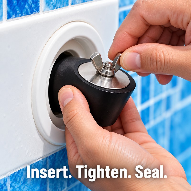 4 Pack 45mm Rubber Pool Winterizing Expansion Plugs with Stainless