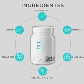 Dekós -CLL Reduce Celulitus | Suplemento Alimenticio Elaborado de Colágeno, Cúrcuma, Resveratrol, Omega 3, Colina, Vitamina A, C y E | Anti Celulitis,