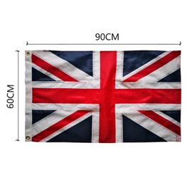 Union Jack flag British Flag 2x3FT -(60x90cm) Sewn Stripes 210D Heavy Duty Polyester Outdoors Indoors United Kingdom flag uk Flags Brass Grommets