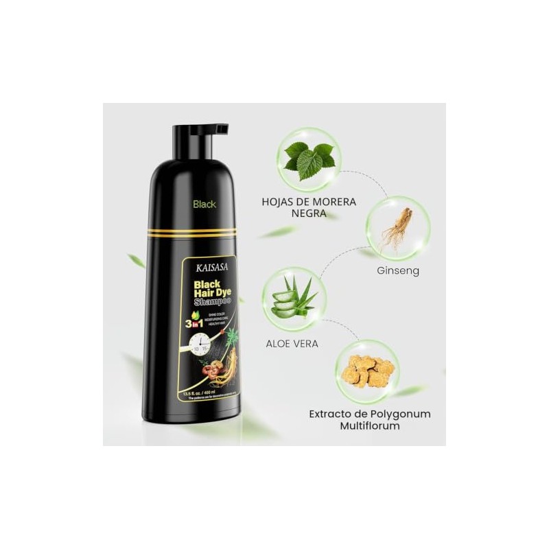 Hair Dye Shampoo Canas Tinte Black