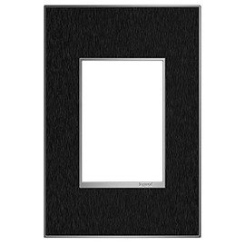 Legrand adorne Black Stainless, 1-Gang + Wall Plate, AWM1G3BLS4