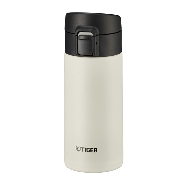 Tiger Water Bottle, 12.2 fl oz (360 ml), One-touch, Lightweight, Stainless Steel Bottle, Vacuum Insulated, Hot or Cold Insulated, White MKA-K036WK