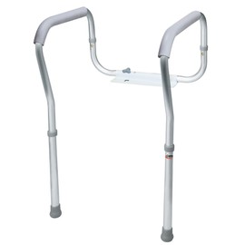 Carex Toilet Safety Rails, Adjustable and Detachable Toilet Safety Frame with Handles for Elderly, Handicap, or Disabled, Heavy-Duty Non-Slip Bathroom Grab Bar, with Padded Handles and Aluminum Frame