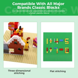 Etarnfly Classic Baseplates Building Plates-8 Pack 10" x 10" Building Boards,100% Compatible with All Major Brands and Activity Table, Creative Platforms Mats for Toy Bricks,Multicolored