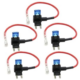 ZOOKOTO 5 Pack 12V Car Add-a-Circuit 15A Fuse AP Adapter Mini ATM APM Blade 15A Fuse Holder