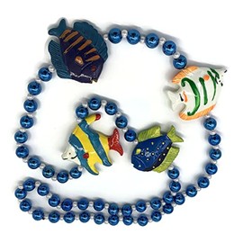 Tropical Fish Bead Necklace Mardi Gras Bead Spring Break Cajun Carnival Festival Gasparilla