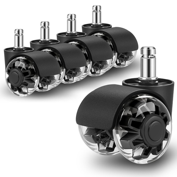 Office Chair Caster Wheels (Set of 5)-Replacement for All Hardwood