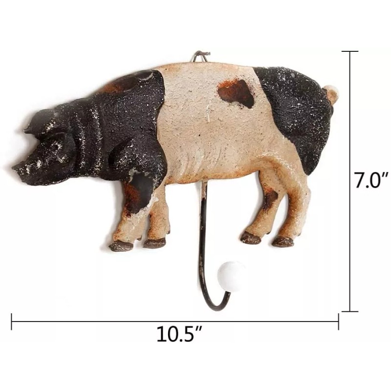 Metal Farmhouse Pig Wall Hook Coat Hook Hanger Decor Pig