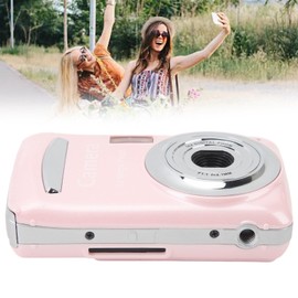2.4 in Portable Camera, 16X Digital Zoom 1080P 16MP Auto Focus Multi Axis Stabilization Digital Camera for Photography Video for Kids Teens Adults (Pink)