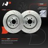A-Premium 2-PC Set 13.23 inch (336mm) Front Drilled and Slotted