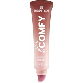 essence feelin' comfy peptide lip gloss, no. 02, red, nourishing, natural, vegan, paraben-free, no microplastic particles, nanoparticles free, 15 ml