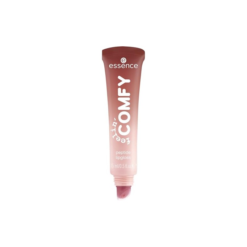 essence feelin' comfy peptide lip gloss, no. 02, red, nourishing,