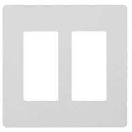 Faith 2-Gang Decorator Screwless Wall Plate Child Safe Outlet Covers, 4.68"H x 4.75" L, Fits GFCI, USB Receptacles, Dimmers, and Lighting Controls, ETL Listed, 1-Pack, White
