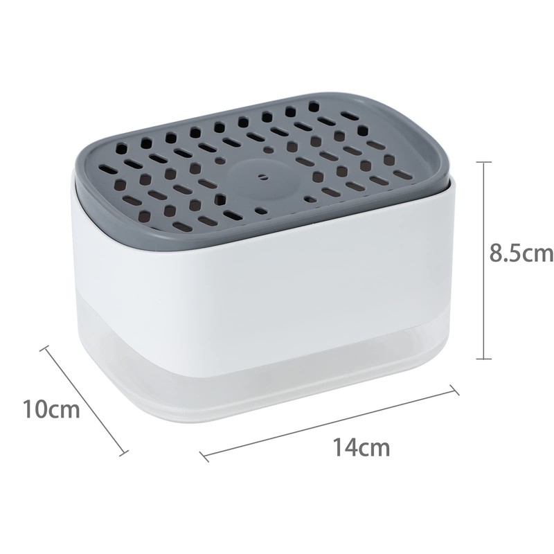 RUFCRIL Soap Pump Dispenser and Sponge Holder, 12 Ounces /