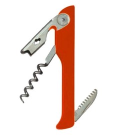 Hugger Waiter ABS Handle Corkscrew with Serrated Blade, Red