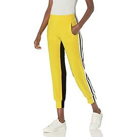 Norma Kamali Women's Side Jog Pant, Spring Green/Offset Stripe/Black, XXS/28