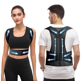 Corrector de Postura para Hombres y Mujeres, Corrector de Postura Ajustable, Soporte de Espalda Transpirable, para Escoliosis y Joroba, Entrenador Postura para Dolor De Espalda/Caminar/Deportes(S)