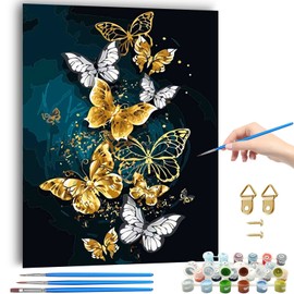 Paint by Numbers for Adults, 40 x 50 cm, Paint by Numbers for Home, DIY Hand Painted Oil Painting Kit, Numbers Butterfly, Canvas Gift, Comes with Paint and Brush, Creative Gift, Home Decoration
