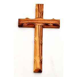 Jerusalem Olive Wood Cross Made in Bethlehem (Size L/12 x W/7 cm)