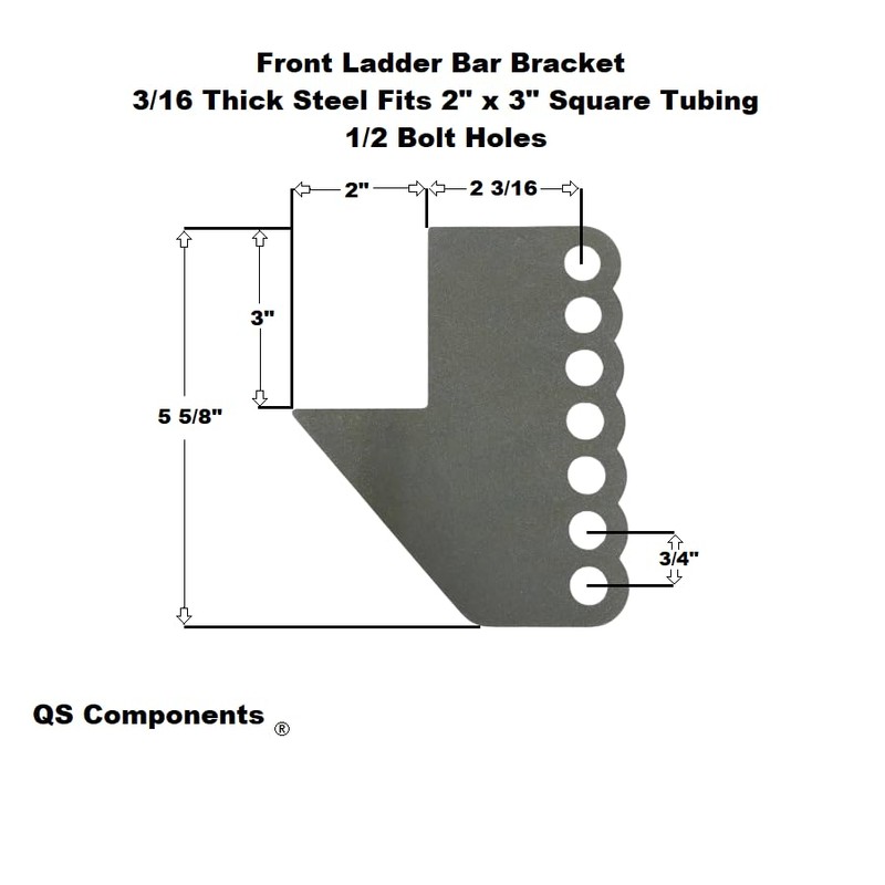QS Components Front Ladder Bar Brackets Fits 2" x 3"