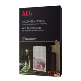 AEG AVSB1 Vacuum Sealer Bags (Fridge and Freezer Safe, Keeping Fresh, Preserving, Cooking, Sous Vide Cooking, Pre-Cut, 7-Layer, Tear-Resistant, 500 ml, -30°C to 110°C, Transparent), 22 cm x 30 cm