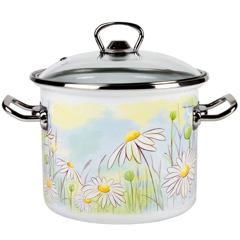 Enamel Stock Pot Daisy Fields Enamel Cooking Pot Enameled Pot