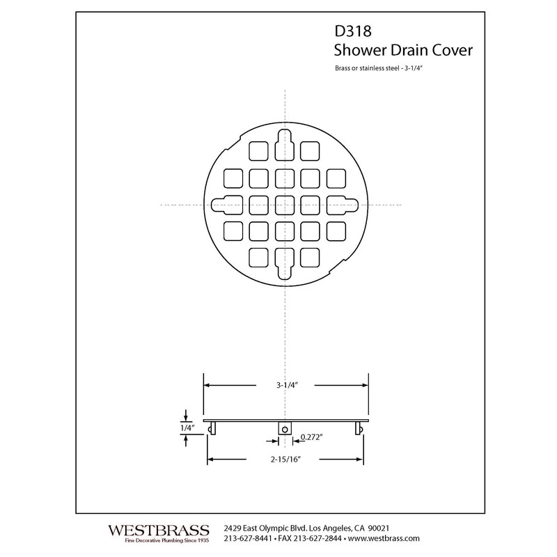 Westbrass Casper Snap-in Shower Strainer, Polished Chrome, D318-26