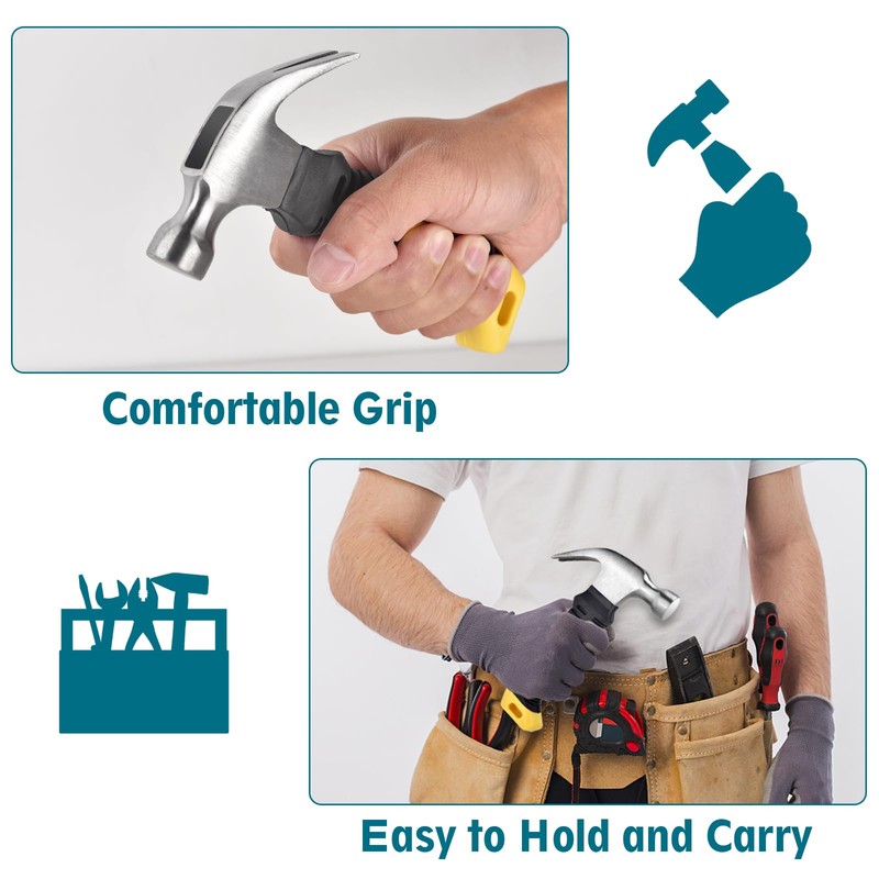 Small Claw Hammer - Mini Hammer for Women&Kids, Camping Hammer,