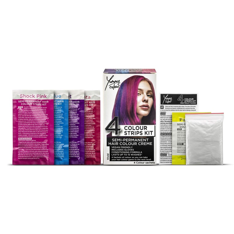 Stargazer Products Yummy Colour Semi-Permanent Hair Dye Strip Kit 4